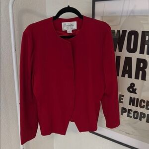 Christian Dior Red Blazer Structured Wool